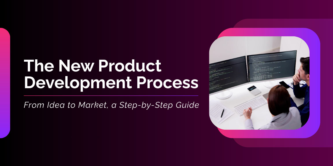 New product development process guide explaining the seven stages from idea generation to commercialization