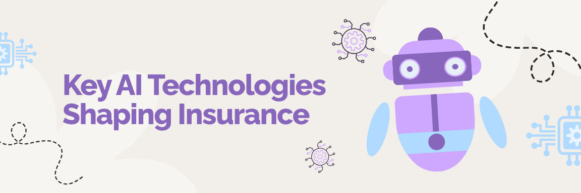 The role of AI in the insurance industry, with a human head and a circuit board brain.
