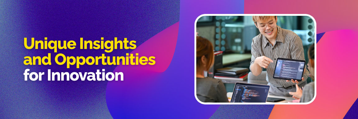 A team of front-end developers gaining unique insights and finding opportunities for innovation while working with code on a tablet and laptop.