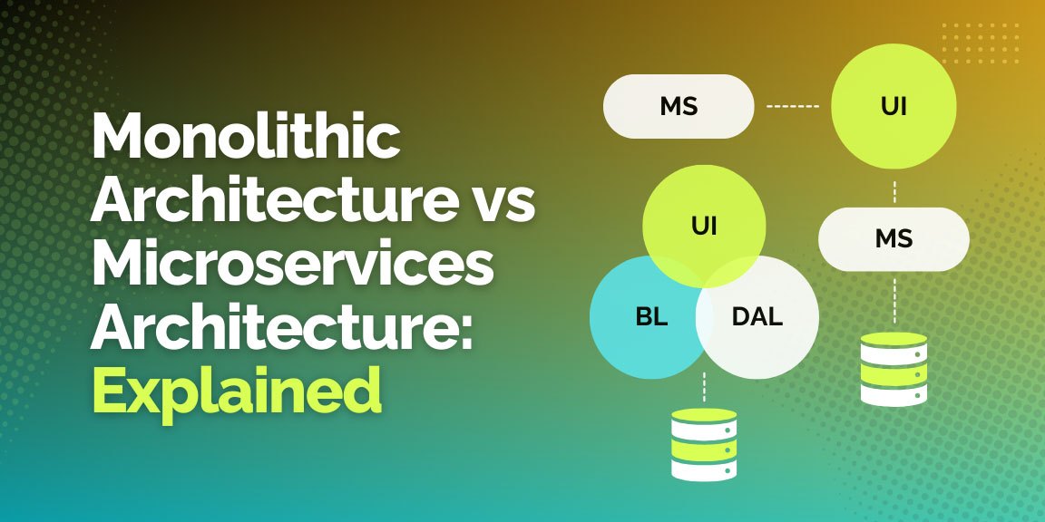 Comparing monolithic vs microservices architecture for software development.