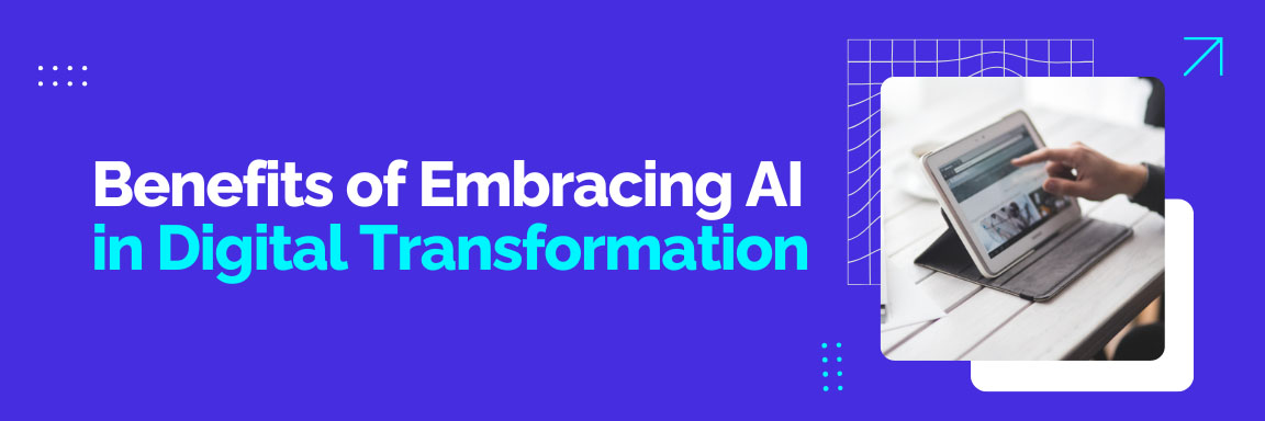 Illustration of AI challenges in digital transformation, including data quality, ethical concerns, and skill gap, shown as roadblocks.