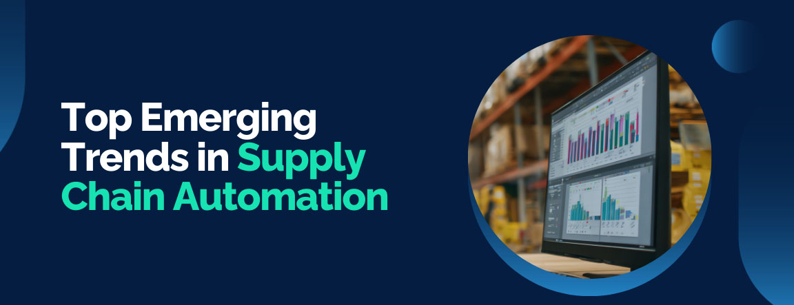 The role of automation in supply chain, with an illustrated diagram showing data flow and a checklist.