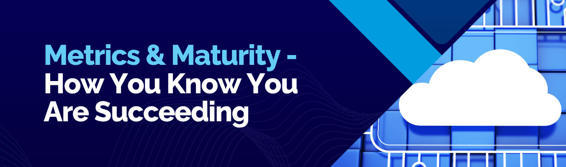 Cloud Adoption Framework success metrics and maturity guide with a cloud icon.
