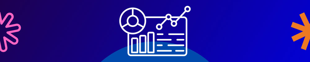 Data analysis dashboard icon with a bar chart, line graph, and pie chart, symbolizing performance metrics tracking after an ecommerce migration.