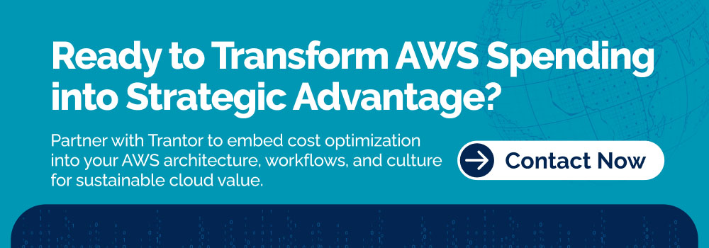 AWS cost optimization banner with call-to-action for transforming cloud spending into strategic advantage