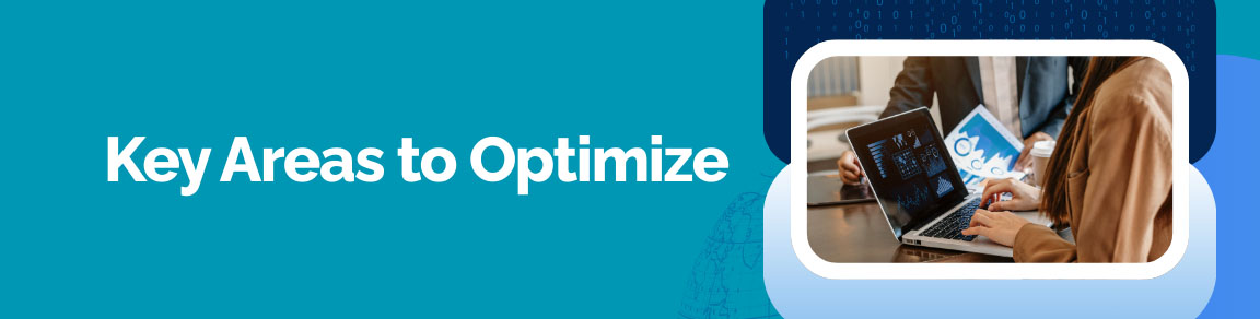 Key areas to optimize in AWS with professionals analyzing data on a laptop