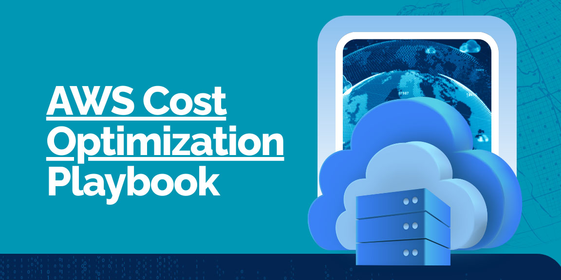 AWS cost optimization playbook featured image with cloud and server stack