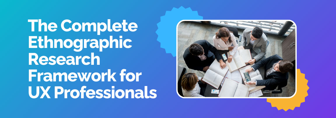 Illustration showcasing the core principles of ethnographic research for user experience studies.