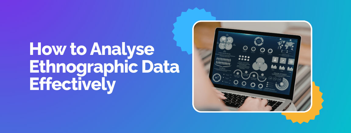 Illustration explaining how to analyze ethnographic data effectively for UX insights.