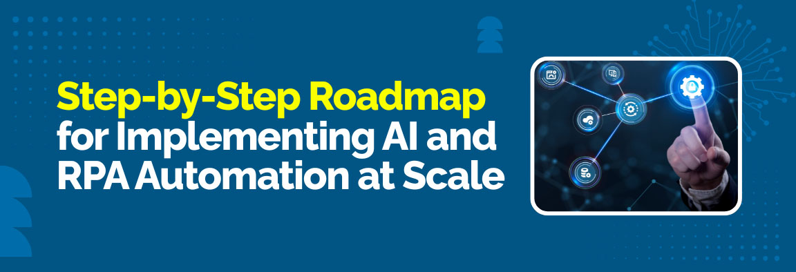 Step by step roadmap for implementing AI and RPA automation at enterprise scale with technology interface
