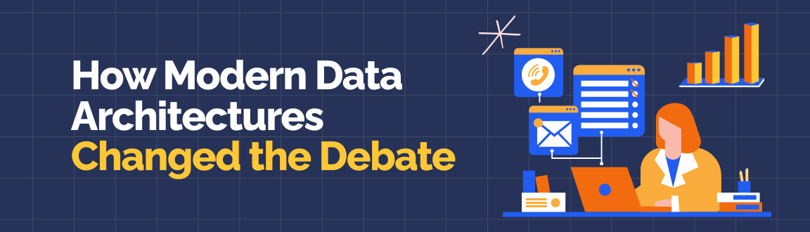 Illustration showing how modern data architectures have reshaped the ETL vs ELT debate.