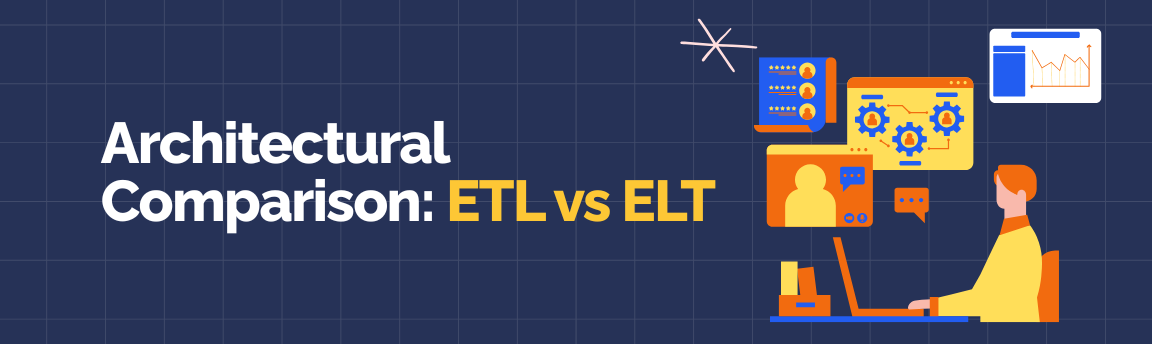 Architectural comparison explaining differences between ETL and ELT data pipelines.