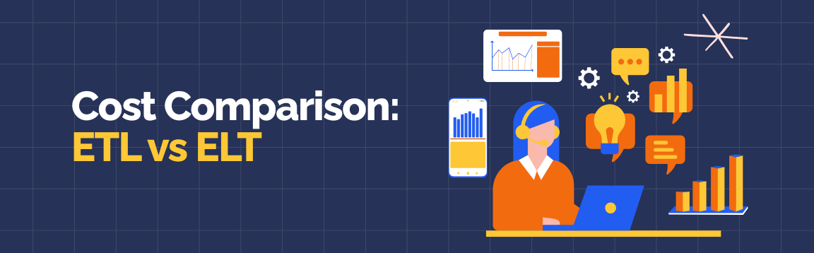 Cost comparison between ETL and ELT approaches in modern data platforms.