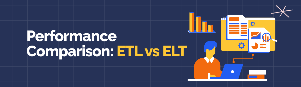 Performance comparison highlighting ETL vs ELT processing efficiency.