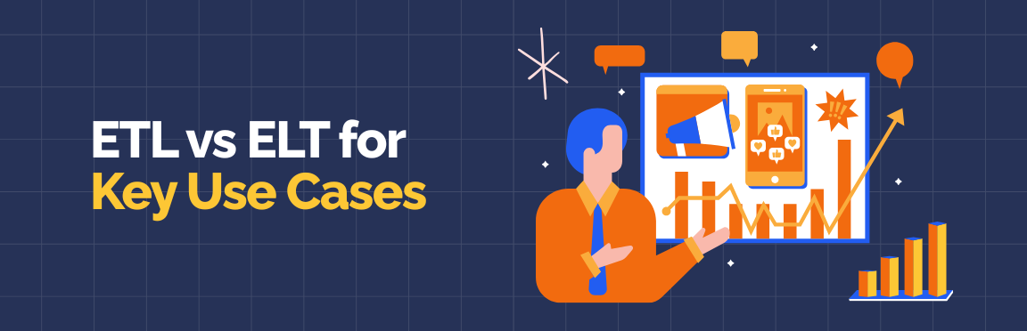 Key business use cases where ETL or ELT data integration is most effective.