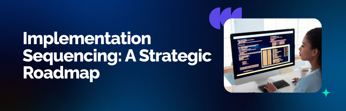 Implementation sequencing strategic roadmap for enterprise AI platforms with engineer reviewing system