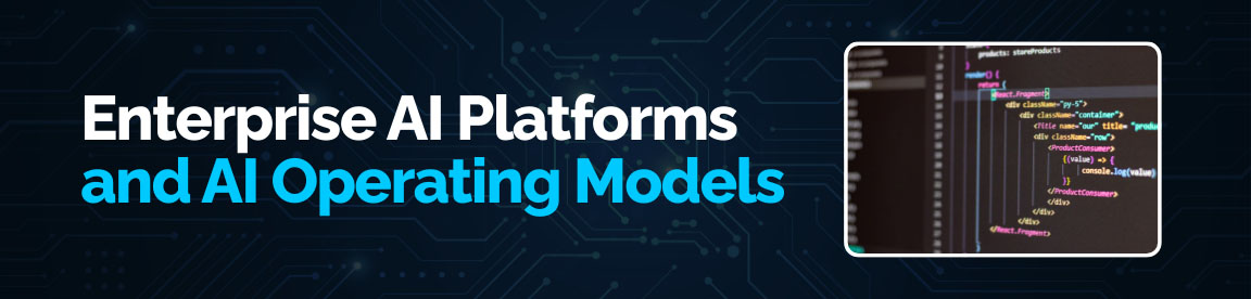Enterprise AI platforms and AI operating models with software development code interface