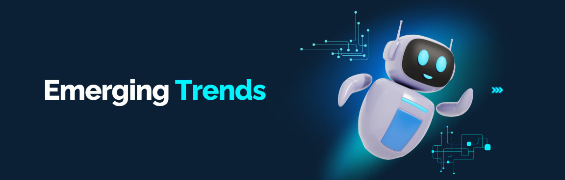 Emerging trends in enterprise AI agents with flying robot concept