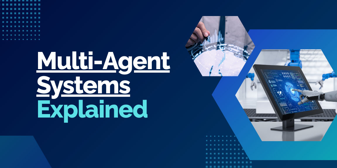 Multi-agent systems explained with enterprise AI infrastructure and orchestration visuals.