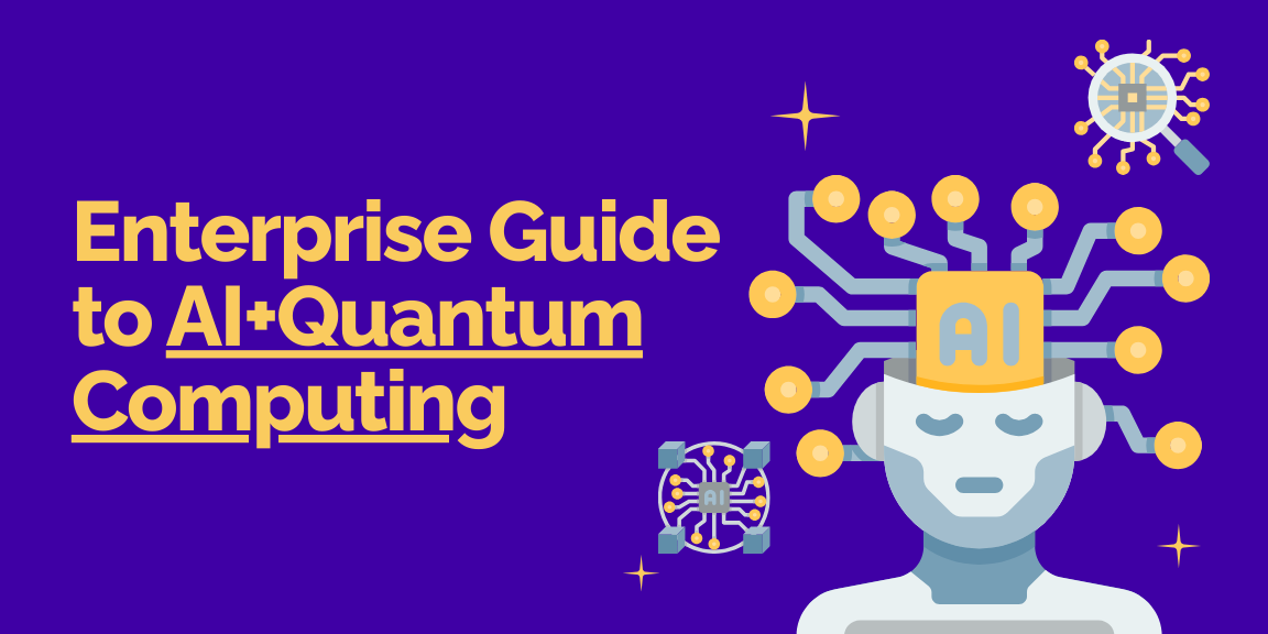 Enterprise guide to AI and quantum computing showing AI chip connected to advanced computing systems