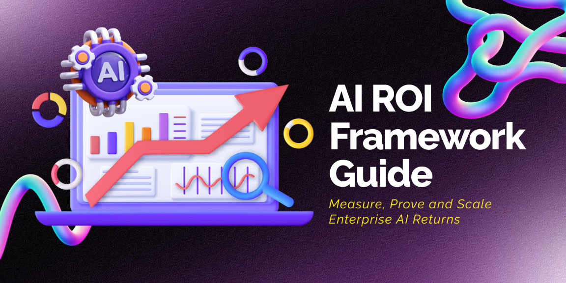 AI ROI framework showing business impact measurement, financial metrics, and enterprise AI value tracking