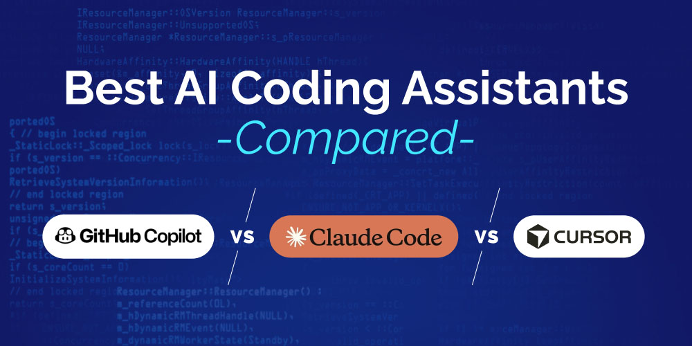 AI coding assistants comparison featuring GitHub Copilot, Claude Code and Cursor for modern software development workflows