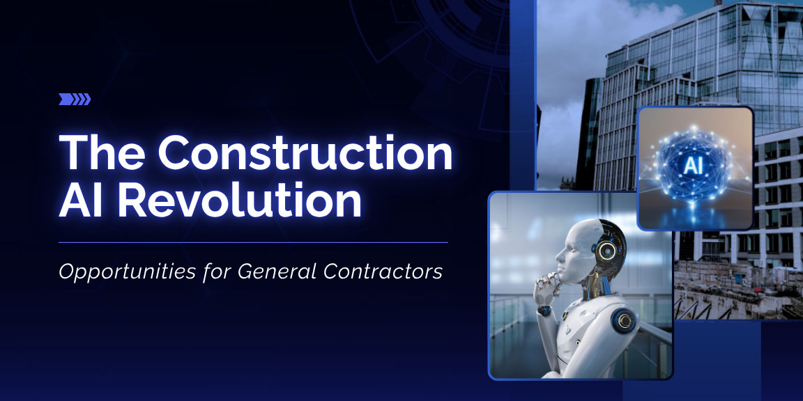 Construction AI revolution showcasing opportunities for general contractors through automation, predictive analytics and intelligent project management