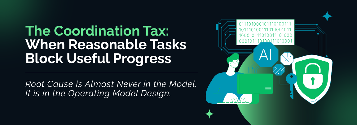 AI organizational dysfunction infographic explaining how poor operating models create inefficient enterprise AI systems