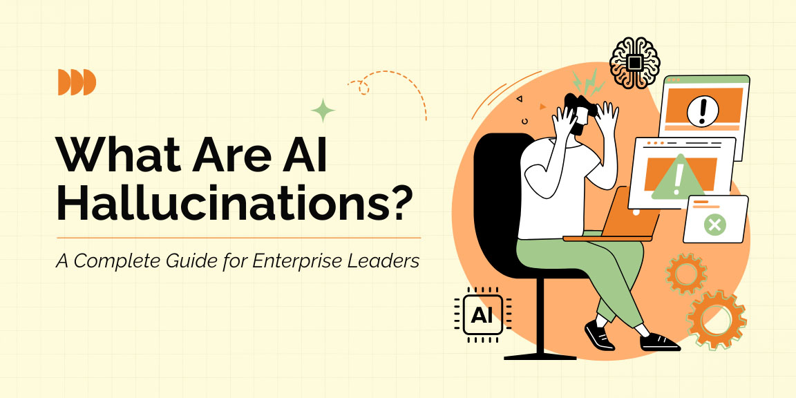AI hallucinations explained with enterprise guide covering causes, risks, detection methods and prevention strategies
